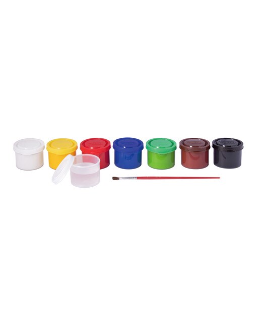 Têmpera Escolar Estojo 7 Frascos + 1 Pincel 35 ml - Artigo Sortido. Envio realizado de forma aleatória Multicolor-4