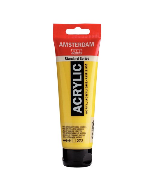 Tubo de Tinta Acrílica, 120 ml - Amarelo Transparente Claro Amarelo-1