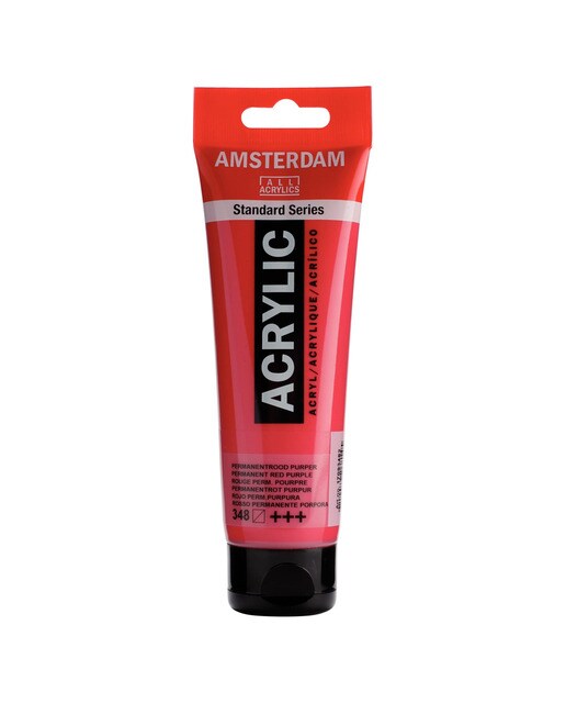 Tubo de Tinta Acrílica, 120 ml - Vermelho Permanente Púrpura Vermelho-1