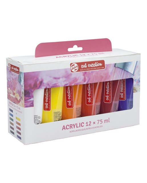 Imagen 0 de Set de Doce Tubos de Pintura Acrílica Artcreation de 75 Ml Varios Colores Artcreation Multicolor