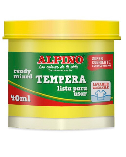 Imagen 0 de 1 Bote Tempera Amarillo 40 Ml., Alpino Amarillo
