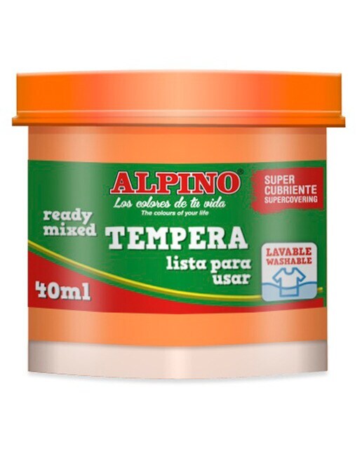 1 Bote Tempera Naranja 40 Ml., Alpino Naranja