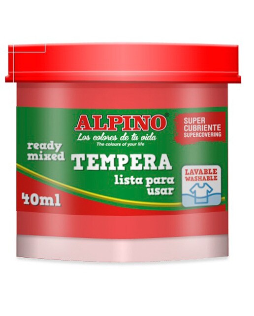 Imagen 0 de 1 Bote Tempera Rojo 40 Ml., Alpino Rojo