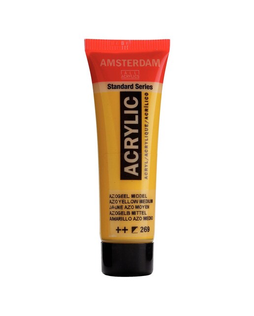 Tubo de Tinta Acrílica de 20 ml - Amarelo-Azo-Médio Amarelo-1