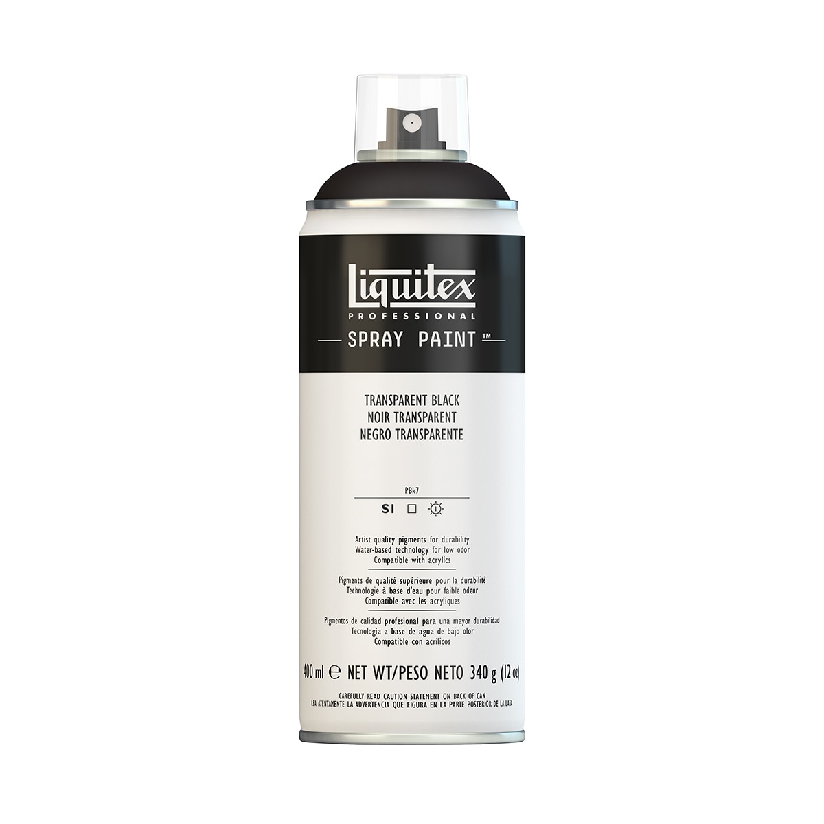 Imagem 0 de Spray de Tinta Acrílica Profissional 400ml Liquitex Preto de Transparente