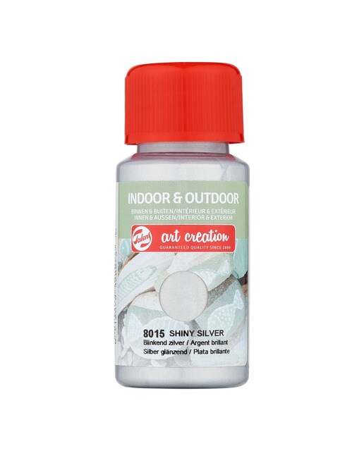 Frasco de Tinta para Interior e Exterior de 50 ml - Prateado Brilhante Prata-1