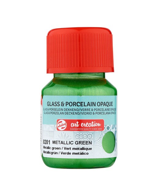 Frasco de Tinta Opaca para Vidro e Porcelana, 30 ml - Verde Metálico Verde-1