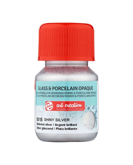 Frasco de Tinta Opaca para Vidro e Porcelana de 30 ml - Prateado Brilhante Prata-1