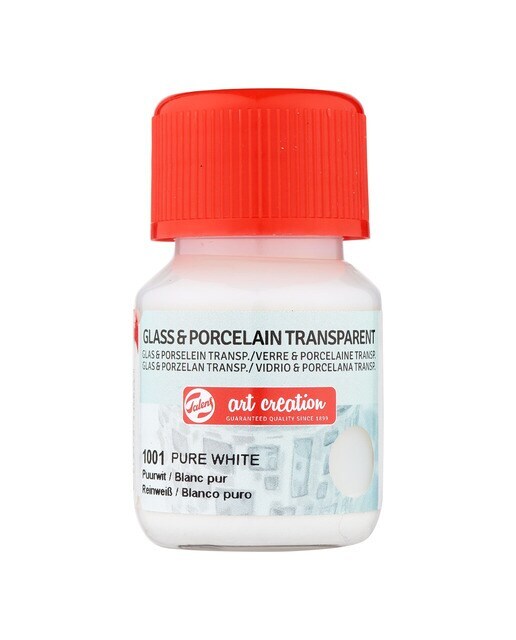 Bote de Pintura Transparente para Vidrio y Porcelana de 30 ml Art Creation Blanco Puro