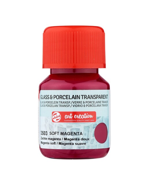 Frasco de Tinta Transparente para Vidro e Porcelana - 30 ml - Magenta Suave Magenta-1