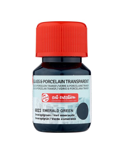 Frasco de Tinta Transparente para Vidro e Porcelana, 30 ml - Verde Esmeralda Verde-esmeralda-1