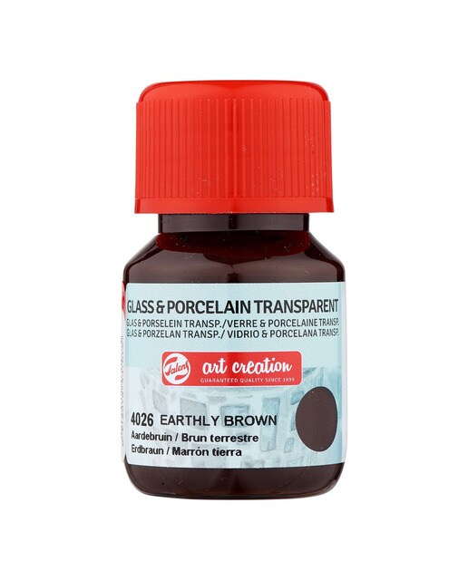 Frasco de Tinta Transparente para Vidro e Porcelana de 30 ml - Castanho Terra Castanho-1