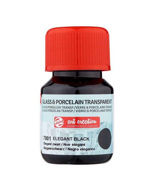 Frasco de Tinta Transparente para Vidro e Porcelana de 30 ml - Preto Elegante Preto-1