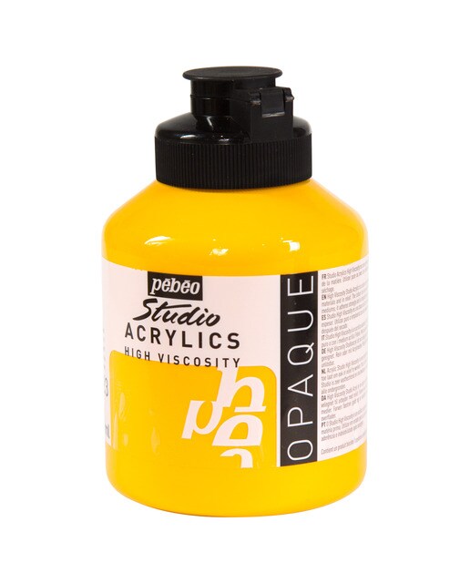 Frasco Acrílico Fino Studio Acrylics 500 ml - Amarelo Cádmio Médio Imitação Amarelo-1