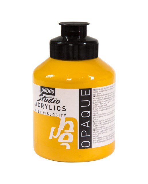 Frasco Acrílico Fino Studio Acrylics 500 ml - Ocre Amarelo Ocre-1