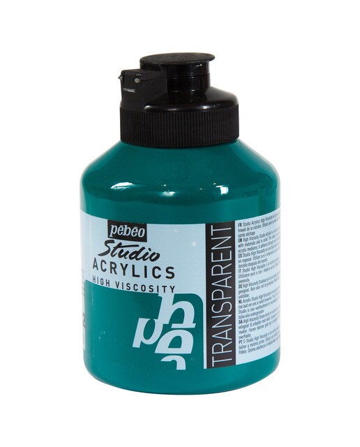 Frasco Acrílico Fino Studio Acrylics 500 ml - Esmeralda de Phtalocianina Esmeralda-1