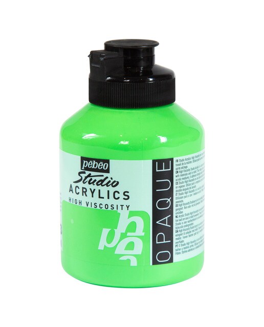 Frasco Acrílico Fino Studio Acrylics 500 ml - Verde Cádmio Imitação Verde-1