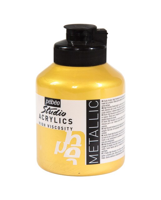 Frasco Acrílico Fino Studio Acrylics 500 ml - Prateado Prata-1