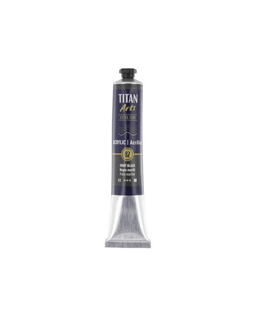 Tubo de Tinta Acrílica Extra Fine 60 ml - Preto Marfim Preto de Marfim-1