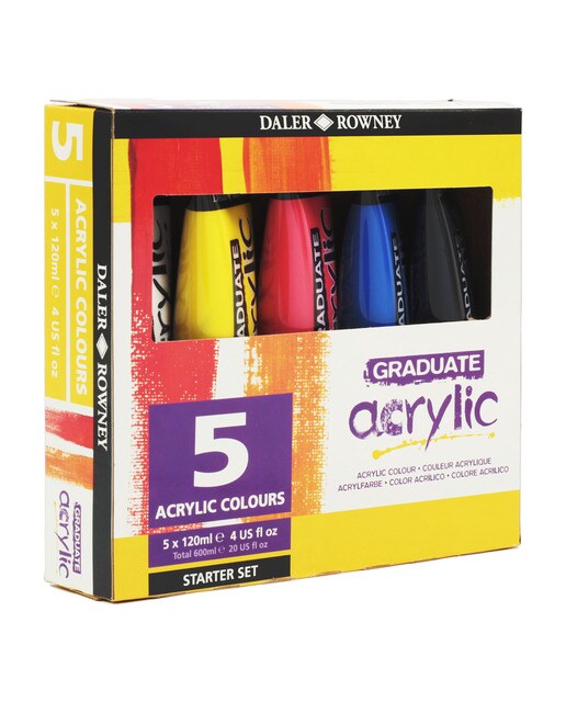 Set de iniciación colores acrílicos 5x120ml Graduate Daler Rowney 2