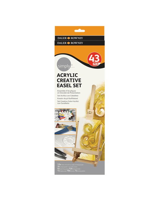Conjunto Criativo de Cores Acrílicas com Cavalete Simply 1