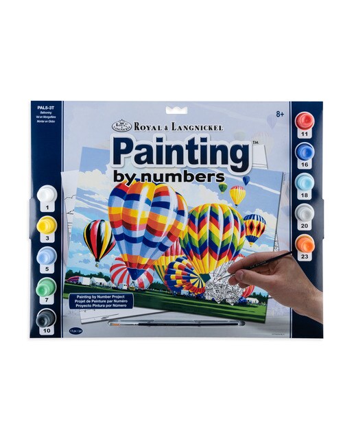 Folha pintar por números desenho adultos Globos Royal & Langnickel 1
