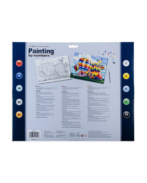 Folha pintar por números desenho adultos Globos Royal & Langnickel 2