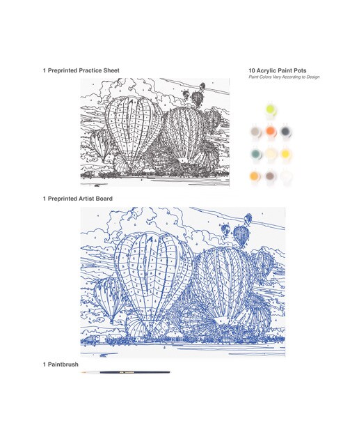 Folha pintar por números desenho adultos Globos Royal & Langnickel 4