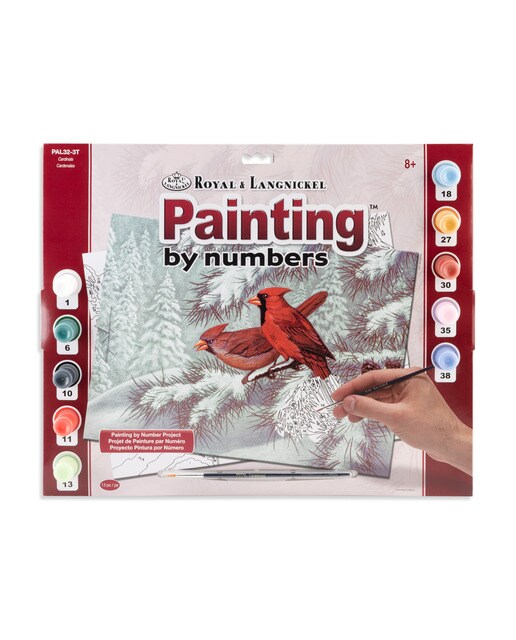 Imagem 0 de Folha pintar por números desenho adulto Cardinals Royal & Langnickel