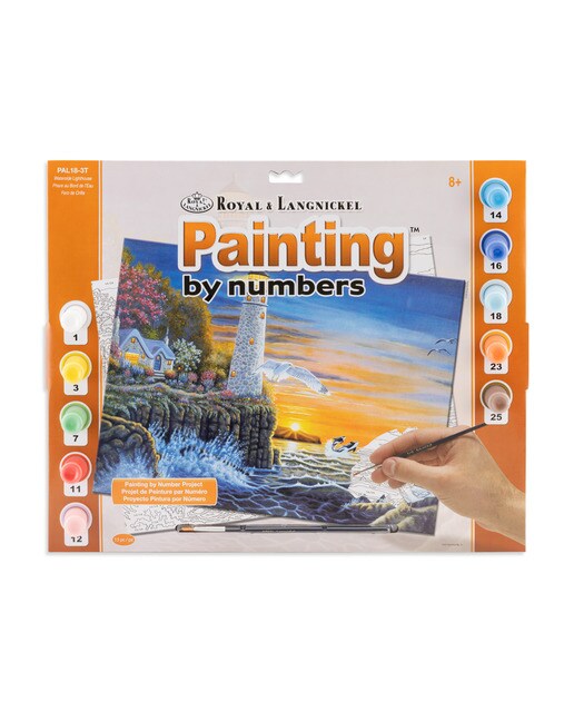 Imagem 0 de Folha pintar por números desenho adulto Faro de orilla Royal & Langnickel