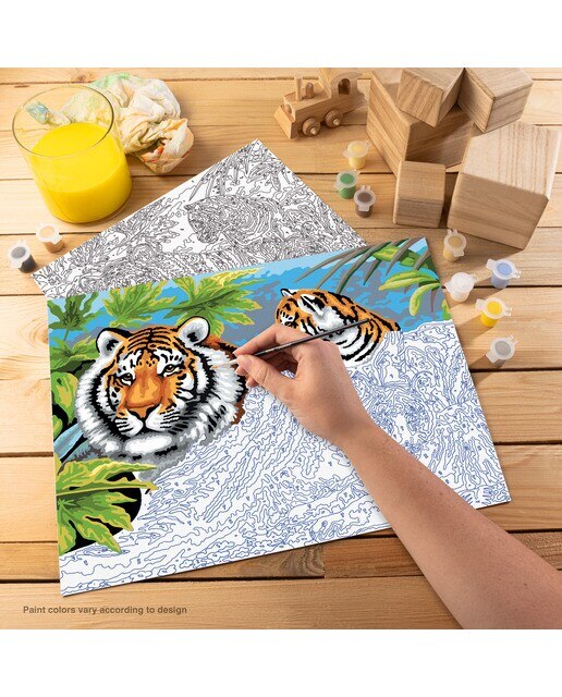 Lámina pintar por números adulto dibujo Tigre y cachorros Royal & Langnickel 3