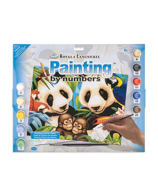 Folha pintar por números adulto Animais postos em perigo Royal & Langnickel 1