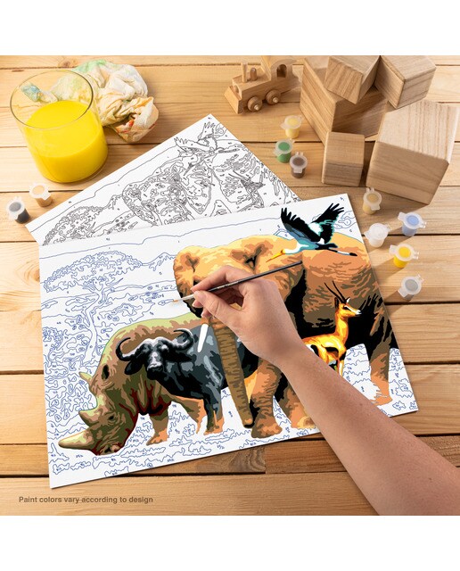 Lámina pintar por números adulto dibujo Animales africanos Royal & Langnickel 3