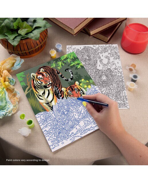 Folha pintar por números desenho infantil Tigres Royal & Langnickel 3