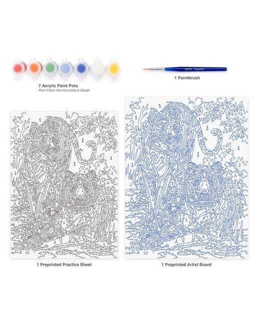 Folha pintar por números desenho infantil Tigres Royal & Langnickel 4
