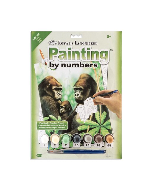 Folha pintar por números desenho infantil Gorillas Royal & Langnickel 1