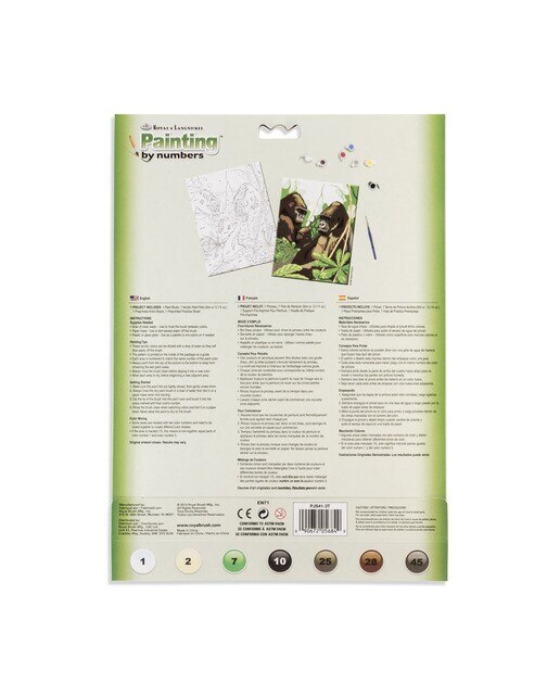 Folha pintar por números desenho infantil Gorillas Royal & Langnickel 2