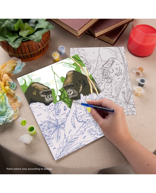 Folha pintar por números desenho infantil Gorillas Royal & Langnickel 3