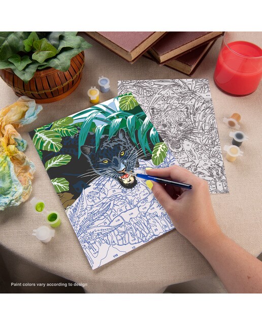 Lámina pintar por números infantil dibujo Leopardo negro Royal & Langnickel 3
