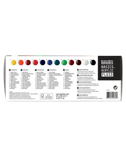 Conjunto 12 Frascos Acrílico Fluido - 118 ml 2