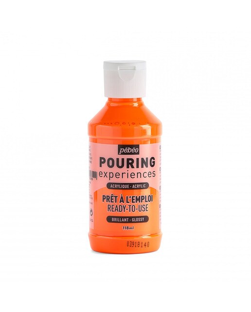 Pouring fluido 118 ml Pebeo laranja fluor 1
