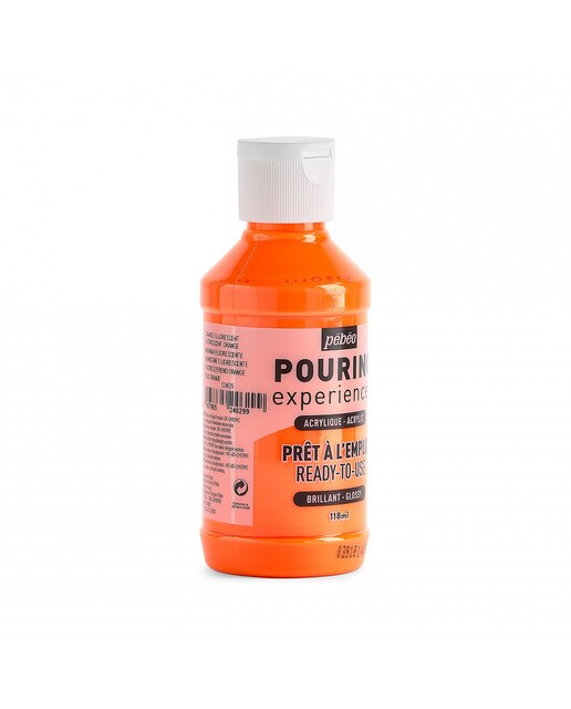 Pouring fluido 118 ml Pebeo laranja fluor 4