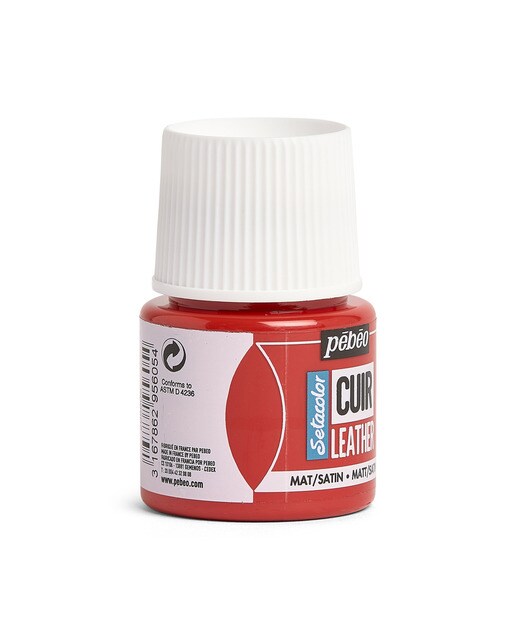 Tinta para couro 45ml Pebeo vermelho intenso 4