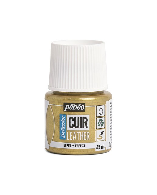 Tinta para couro 45ml Pebeo ouro metalizado 1