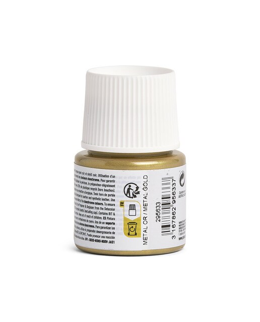 Tinta para couro 45ml Pebeo ouro metalizado 3