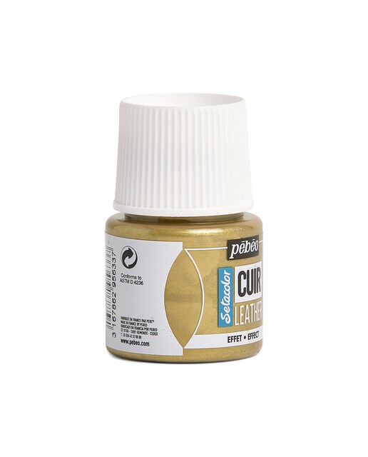 Tinta para couro 45ml Pebeo ouro metalizado 4