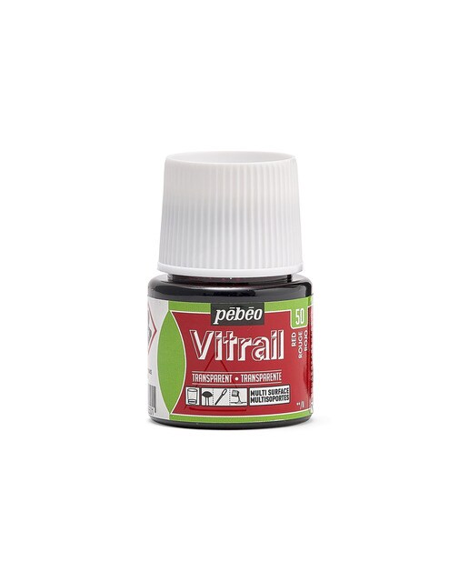 Tinta Vitrail Trasparente 45ml Pebeo Vermelho 1