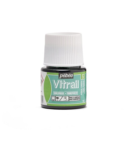 Pintura vitral transparente 45ml Pebeo verde água 1
