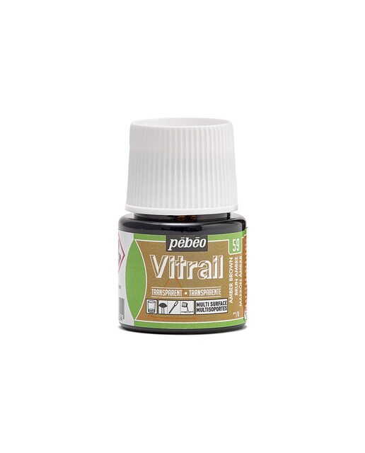 Tinta Vitrail Trasparente 45ml Pebeo Castanho Ambar 1