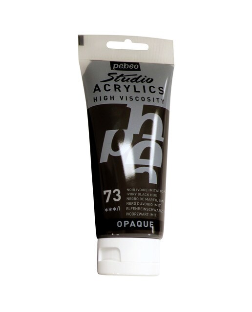 Acrílico studio 100 ml Pebeo marfim preto 1